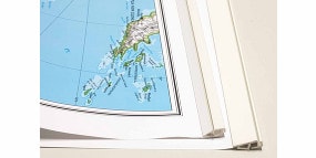 one-sided laminated map (matt) with plastic hanging bars